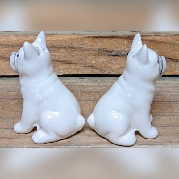Unknown Dining Vtg White French Bulldogs Salt Pepper Shakers Poshmark